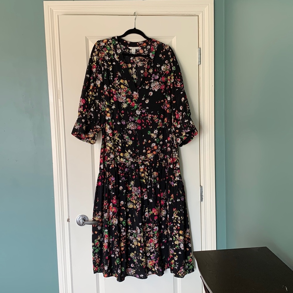 H&M Black Floral Maxi Dress